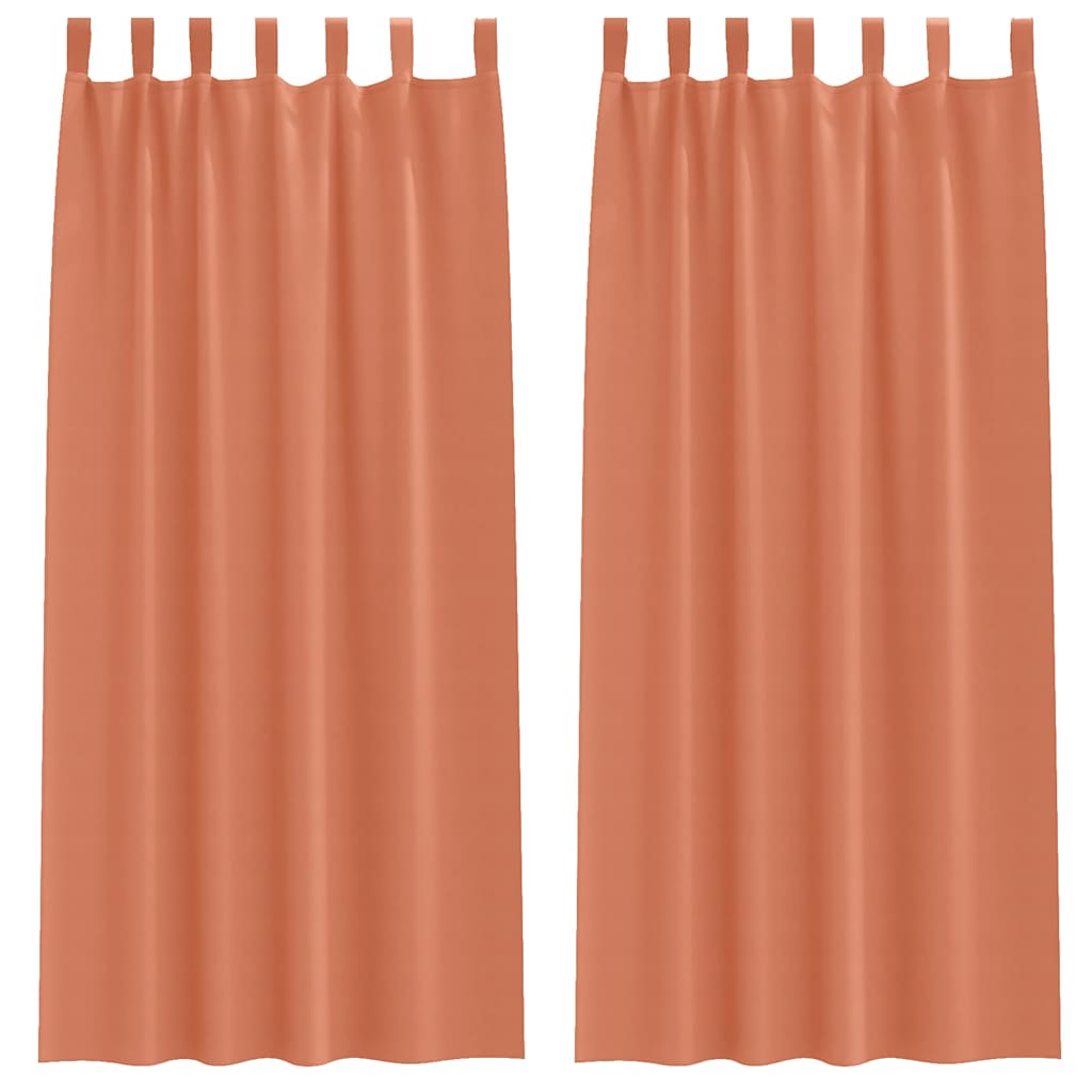 Fekete Függöny Gyűrűkkel 2 pcs Terrakotta 260 x 140 cm