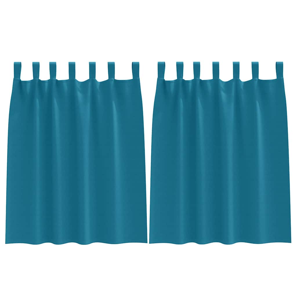 Fekete Függöny Gyűrűkkel 2 pcs Türkiz 140 x 140 cm Poliészter