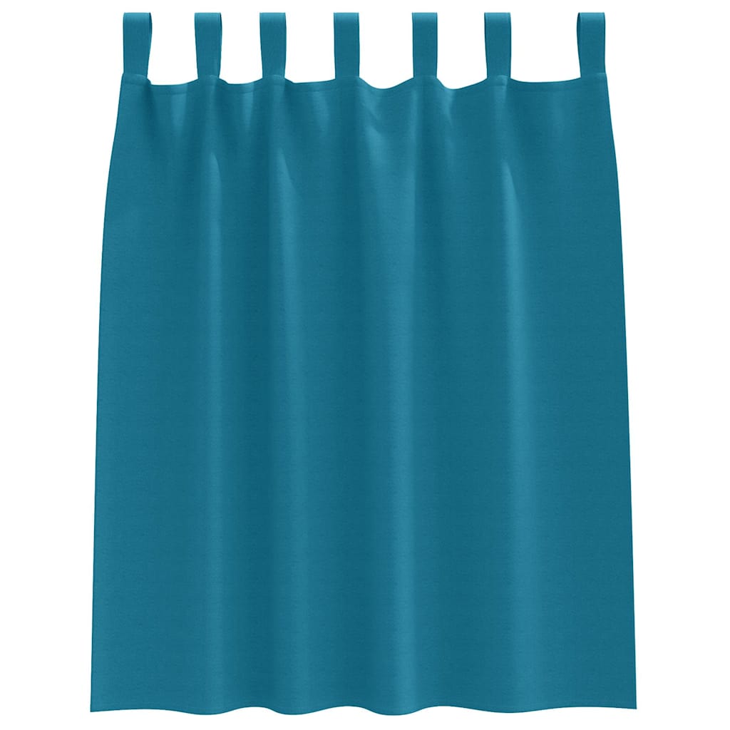 Fekete Függöny Gyűrűkkel 2 pcs Türkiz 140 x 140 cm Poliészter