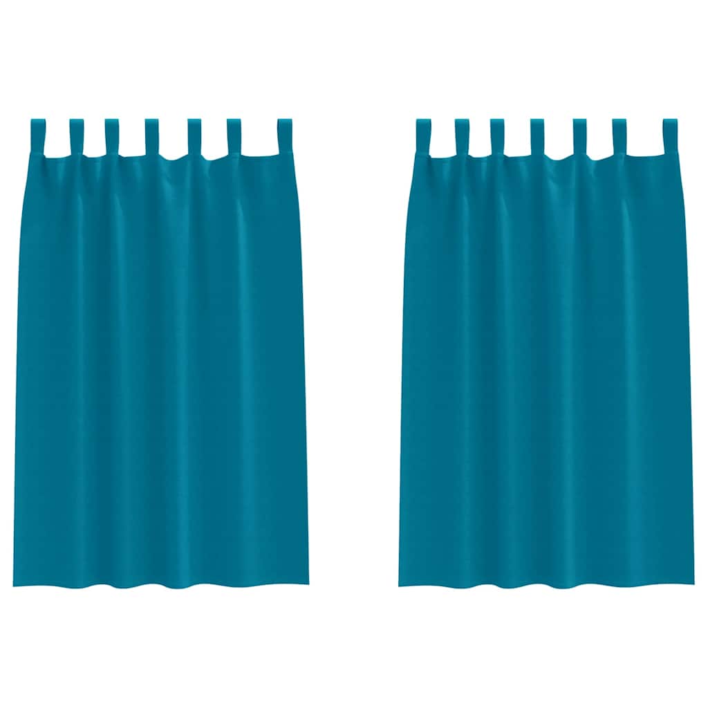 Fekete Függöny Gyűrűkkel 2 pcs Türkiz 175 x 140 cm Poliészter