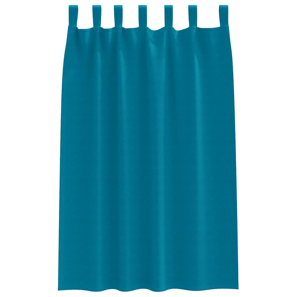 Fekete Függöny Gyűrűkkel 2 pcs Türkiz 175 x 140 cm Poliészter