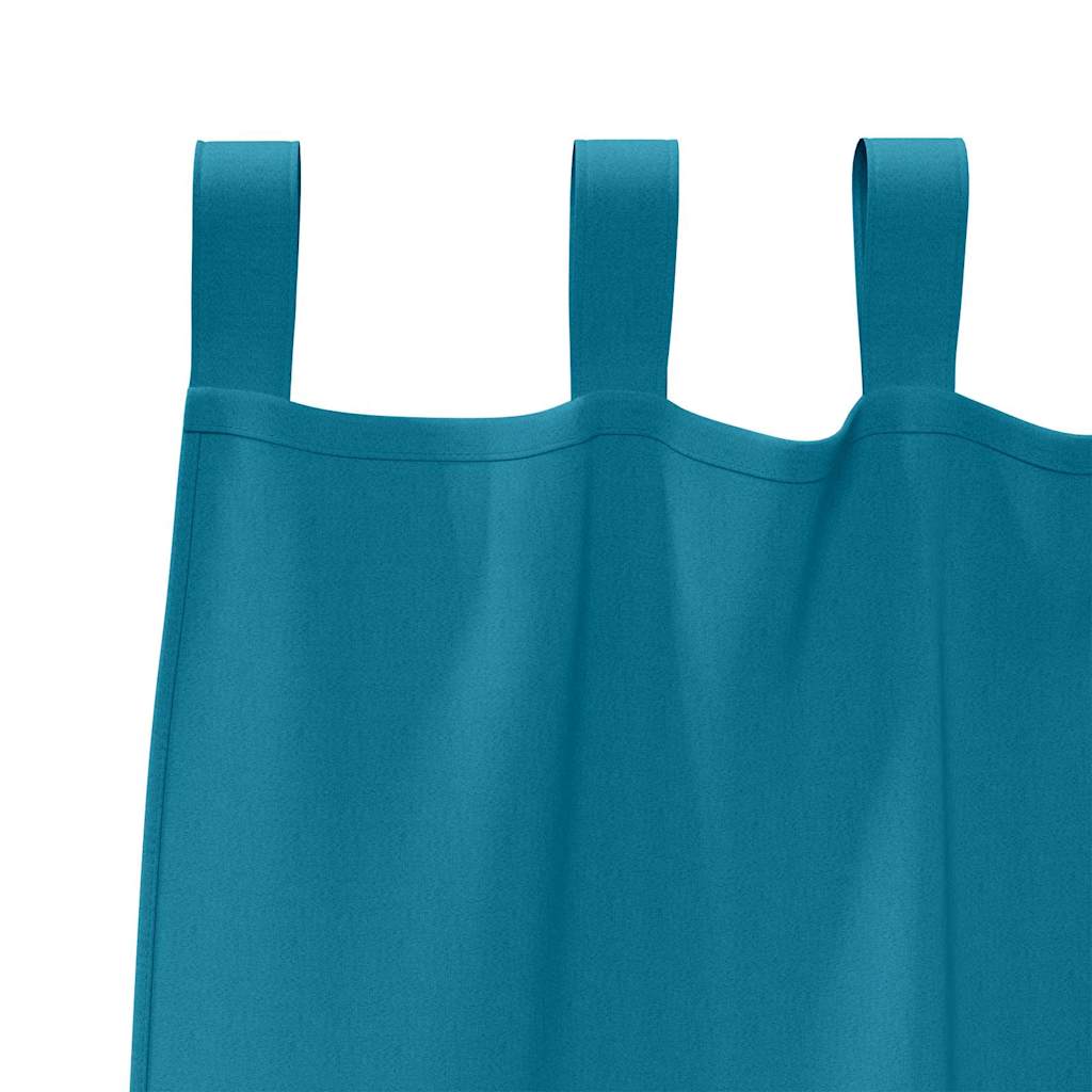 Fekete Függöny Gyűrűkkel 2 pcs Türkiz 245 x 140 cm Poliészter