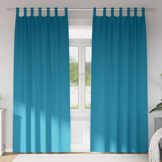 Fekete Függöny Gyűrűkkel 2 pcs Türkiz 245 x 140 cm Poliészter