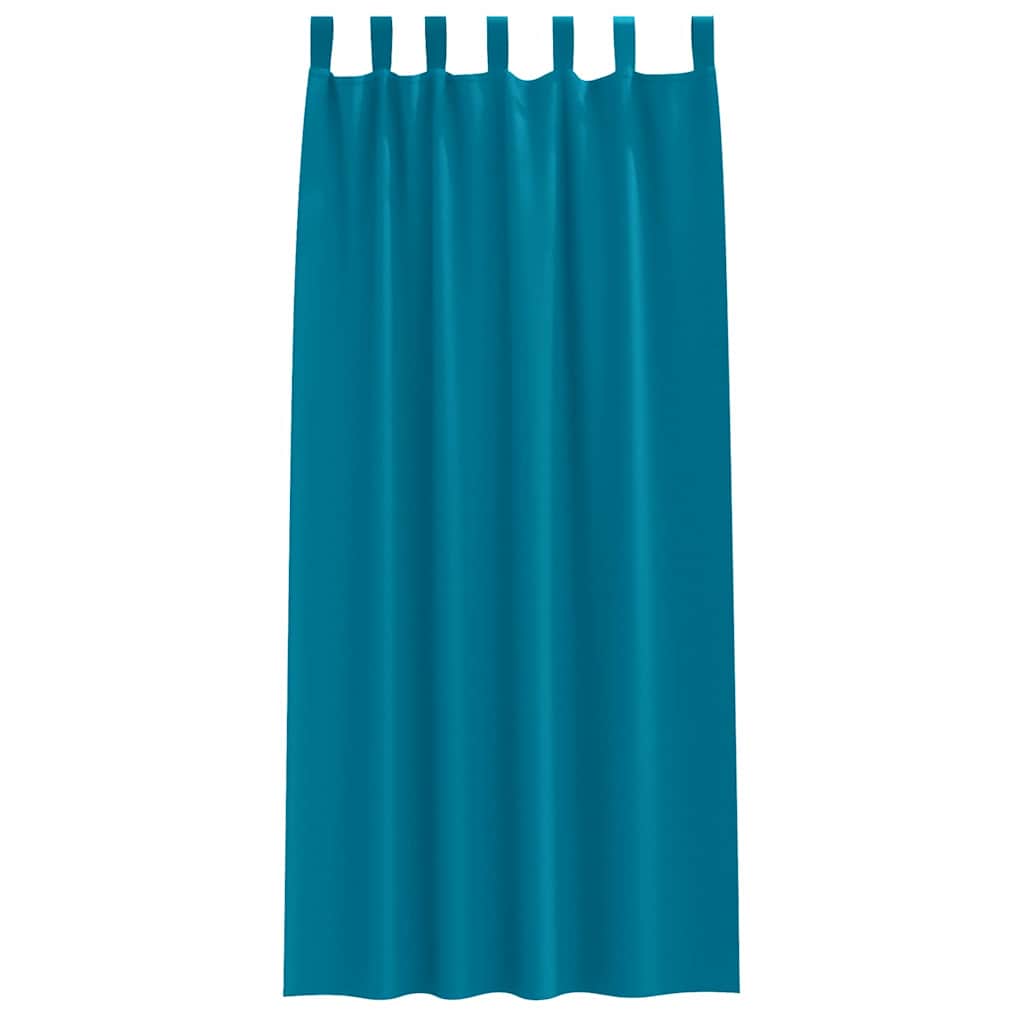 Fekete Függöny Gyűrűkkel 2 pcs Türkiz 245 x 140 cm Poliészter