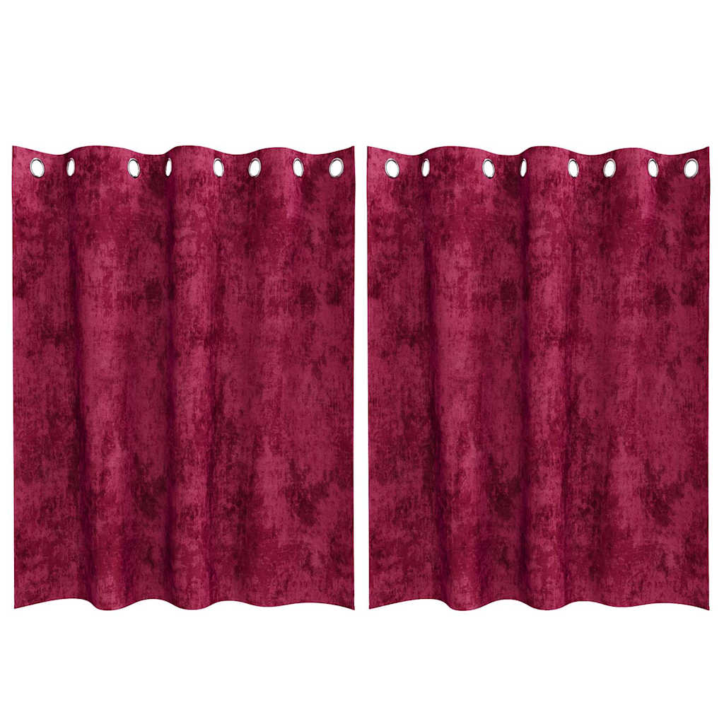 Bársonyfüggönyök 2 db Bordó 140 x 140 cm Bársony
