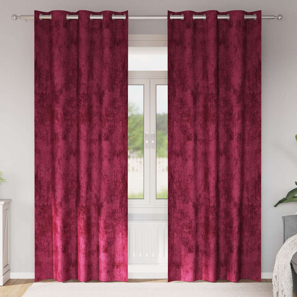 Bársonyfüggönyök 2 db bordó 245 x 140 cm Bársony