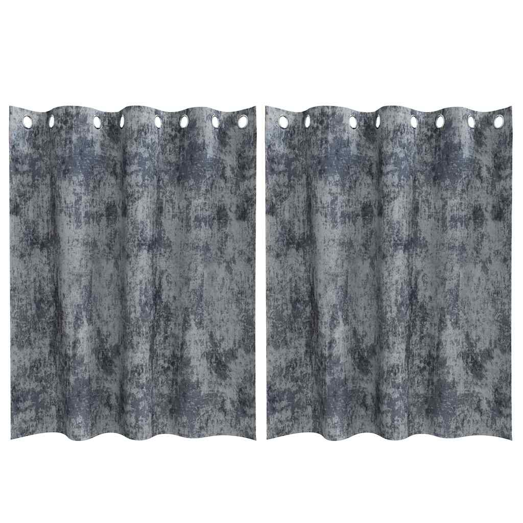 Bársonyfüggönyök 2 db Ezüst Szürke 140 x 140 cm Bársony