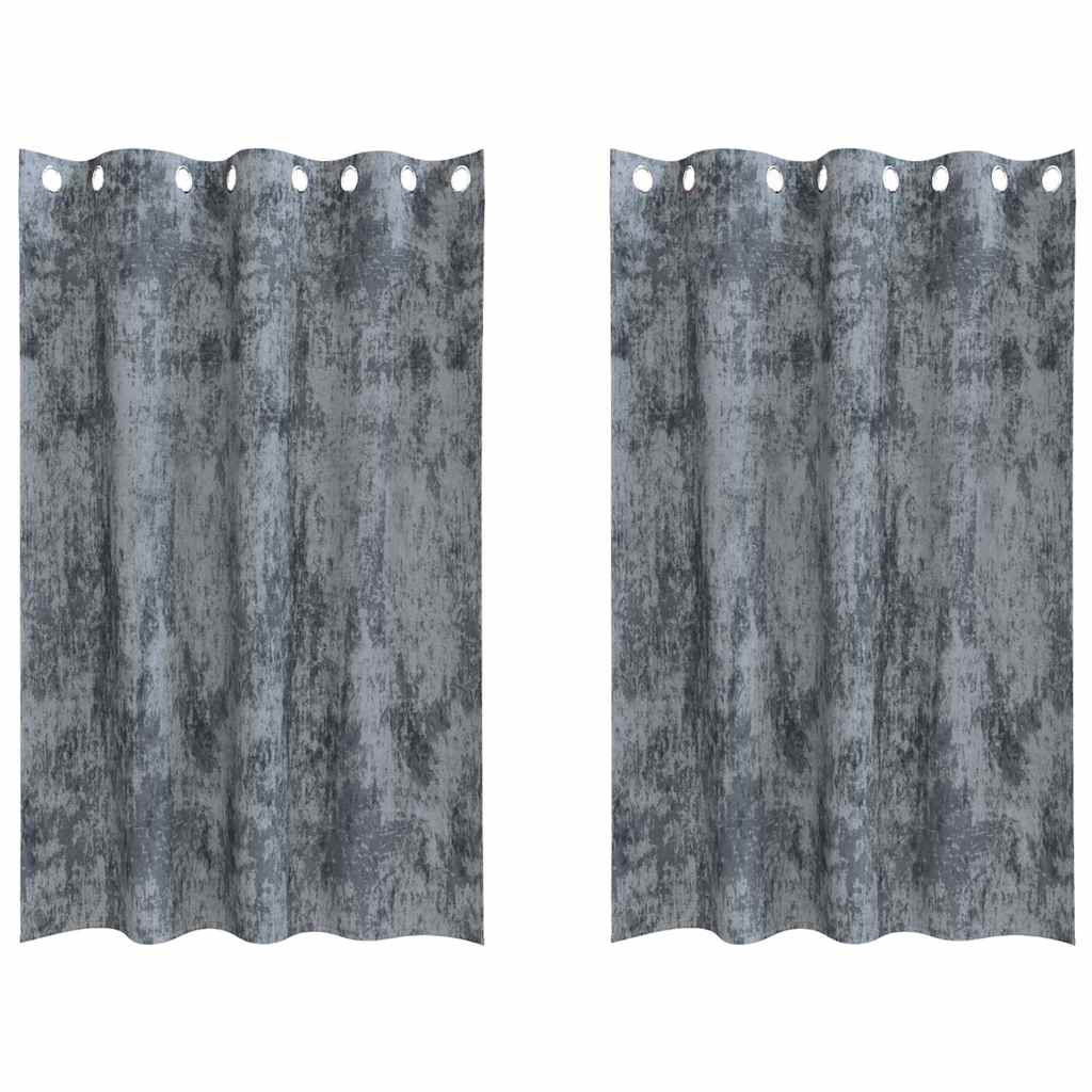 Bársonyfüggönyök 2 db Ezüst Szürke 175 x 140 cm Bársony