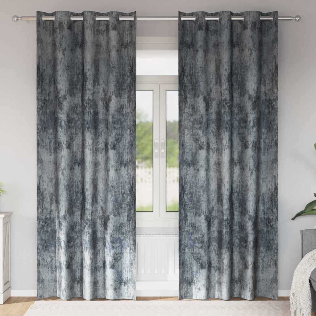 Bársonyfüggönyök 2 db Ezüst Szürke 245 x 140 cm Bársony