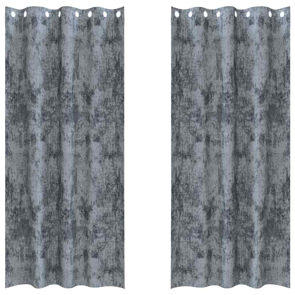 Bársonyfüggönyök 2 db Ezüst Szürke 245 x 140 cm Bársony