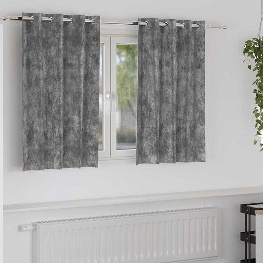 Bársonyfüggönyök függönyökkel 2 pcs Szürke 140 x 140 cm Bársony