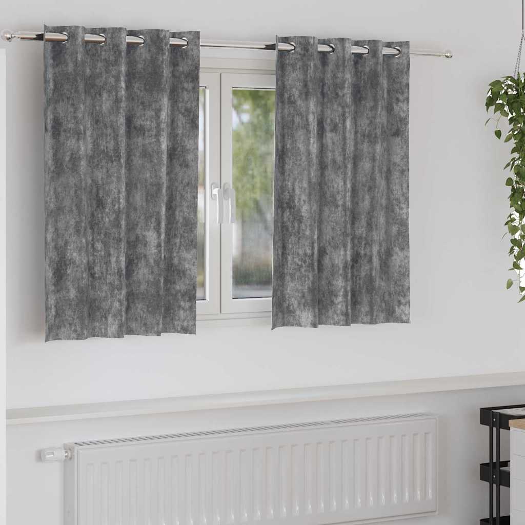 Bársonyfüggönyök 2 db Szürke 140 x 140 cm Bársony