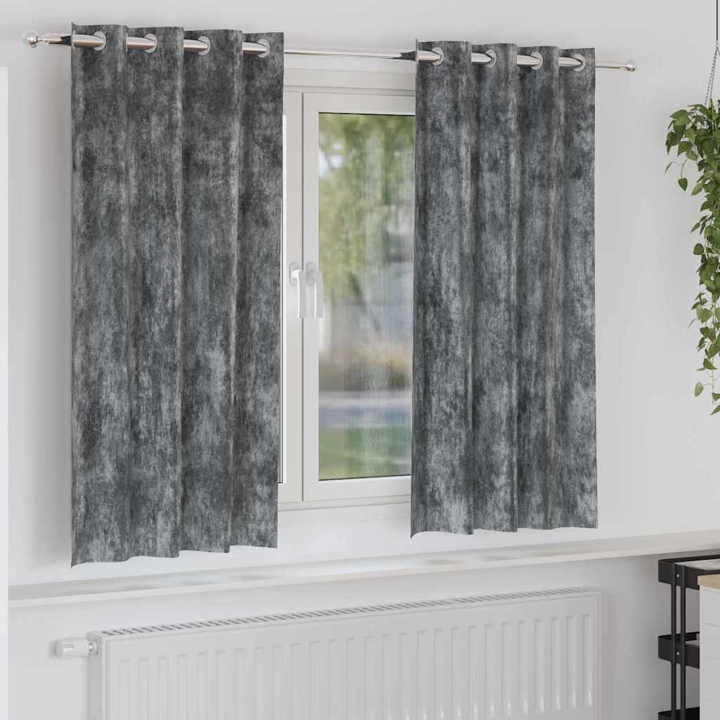 Bársonyfüggönyök 2 db Szürke 175 x 140 cm Bársony