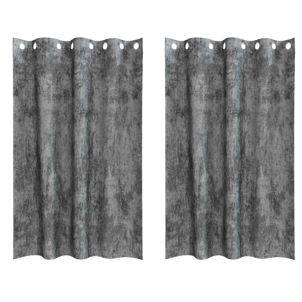Bársonyfüggönyök 2 db Szürke 175 x 140 cm Bársony