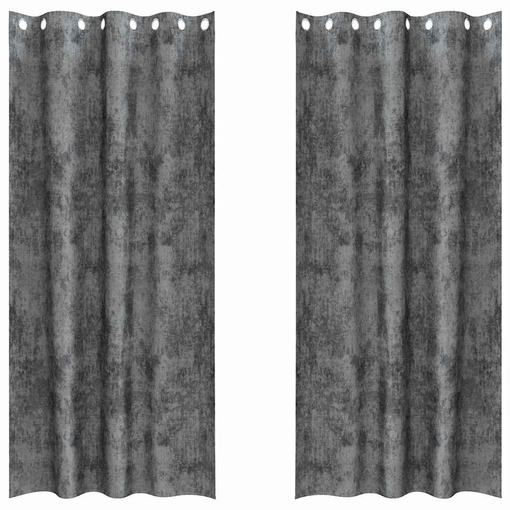 Bársonyfüggönyök 2 db Szürke 225 x 140 cm Bársony