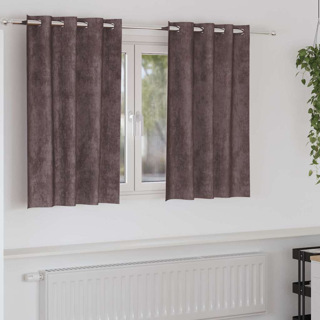 Bársonyfüggönyök 2 db Barna 140 x 140 cm Bársony