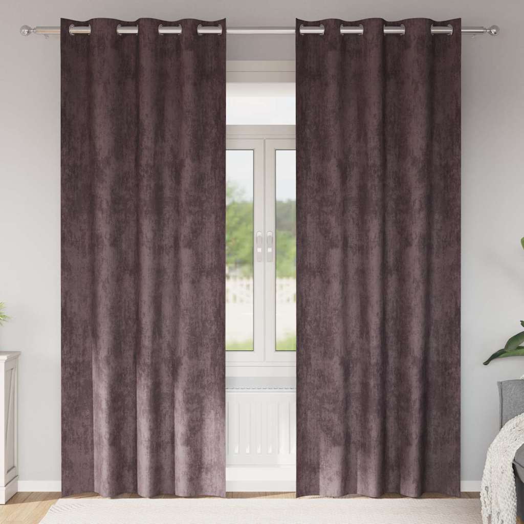 Bársonyfüggönyök 2 db Barna 245 x 140 cm Bársony