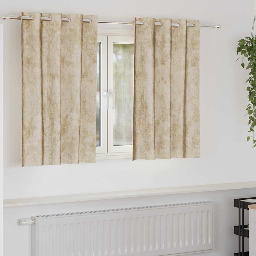 Bársonyfüggönyök 2 db Krém 140 x 140 cm Bársony