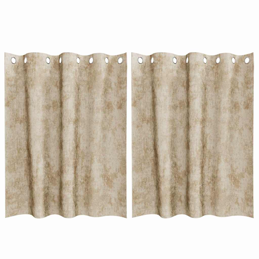Bársonyfüggönyök 2 db Krém 140 x 140 cm Bársony