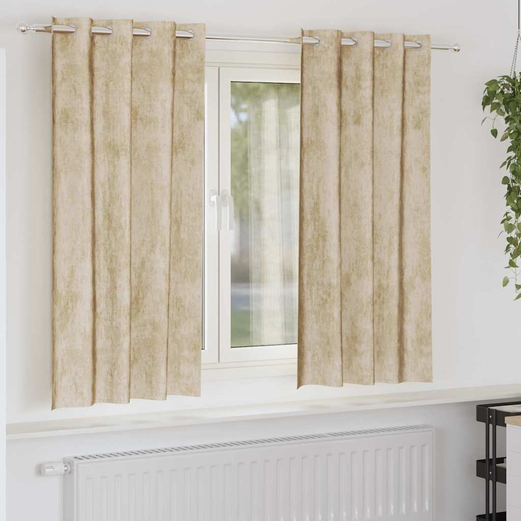 Bársonyfüggönyök 2 db Krém 175 x 140 cm Bársony