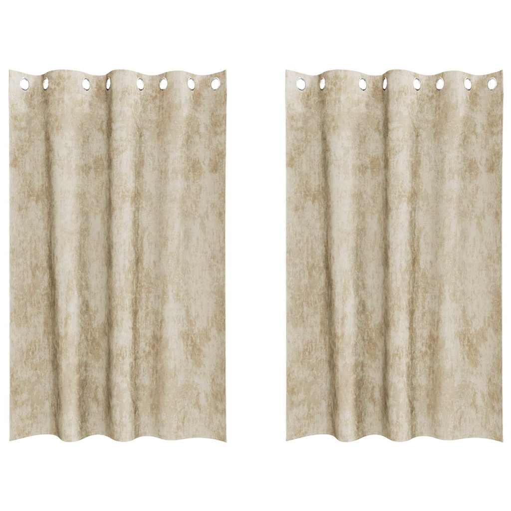 Bársonyfüggönyök 2 db Krém 175 x 140 cm Bársony