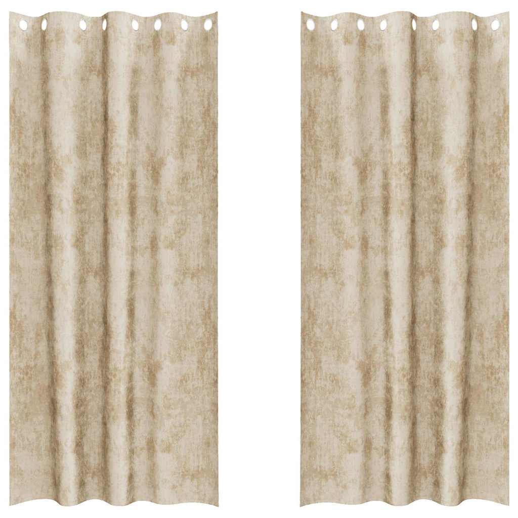Bársonyfüggönyök 2 db Krém 225 x 140 cm Bársony