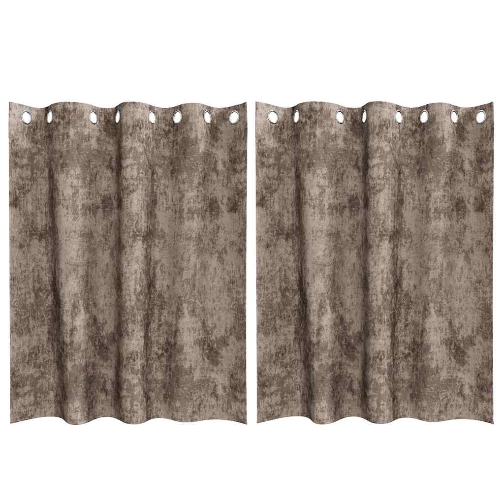 Bársonyfüggönyök 2 db Cappuccino 140 x 140 cm Bársony