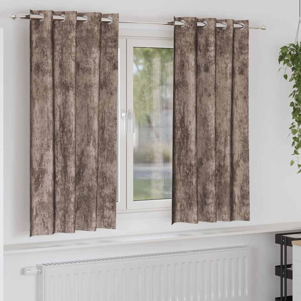 Bársonyfüggönyök 2 db Cappuccino 175 x 140 cm Bársony