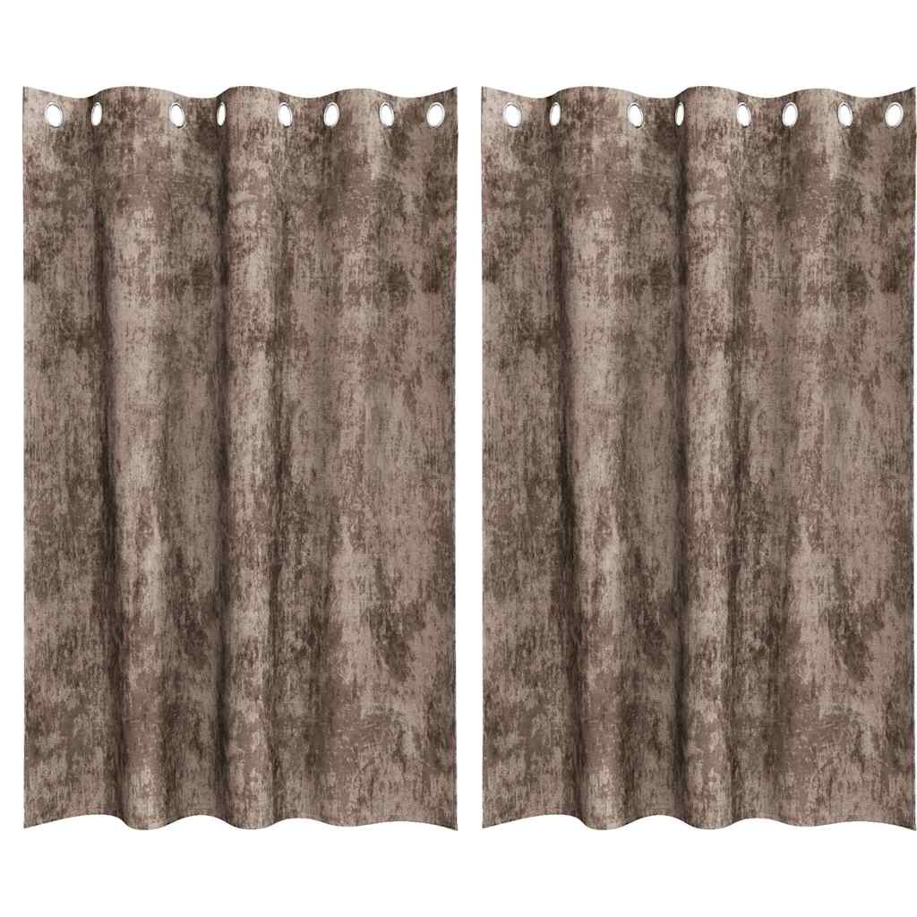 Bársonyfüggönyök 2 db Cappuccino 175 x 140 cm Bársony