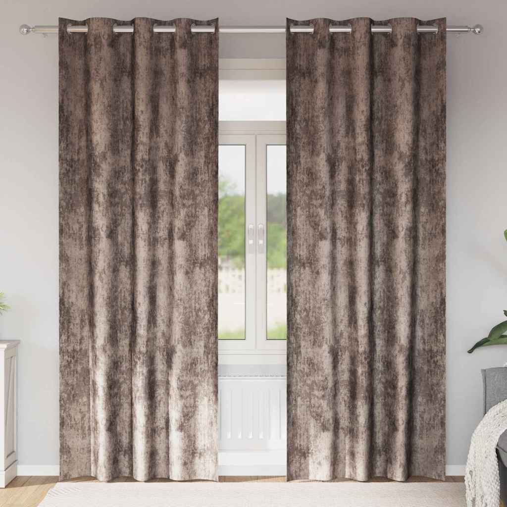 Bársonyfüggönyök 2 db Cappuccino 245 x 140 cm Bársony