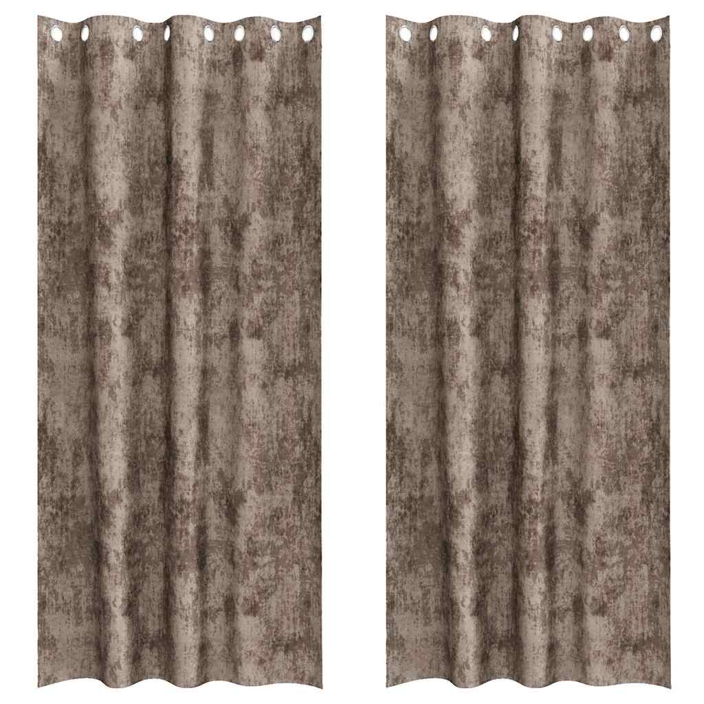 Bársonyfüggönyök 2 db Cappuccino 260 x 140 cm Bársony