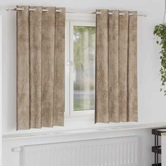 Bársonyfüggönyök 2 pcs pezsgőszín 175 x 140 cm Bársony