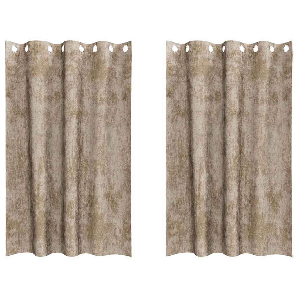 Bársonyfüggönyök 2 db pezsgőszín 175 x 140 cm Bársony