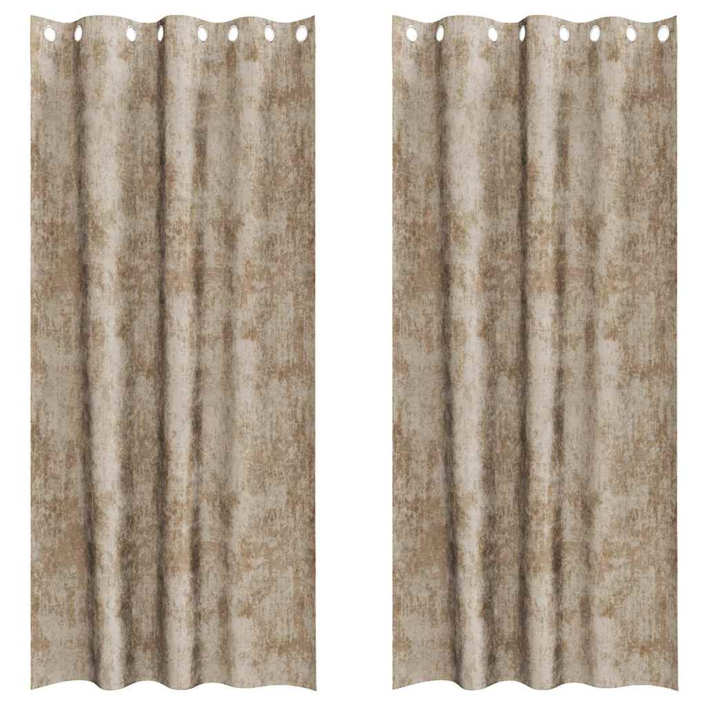 Bársonyfüggönyök 2 db pezsgőszín 245 x 140 cm Bársony