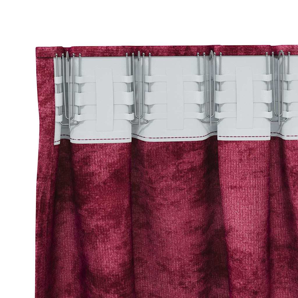Bársonyfüggönyök függönyökkel 2 pcs bordó 140 x 140 cm Bársony