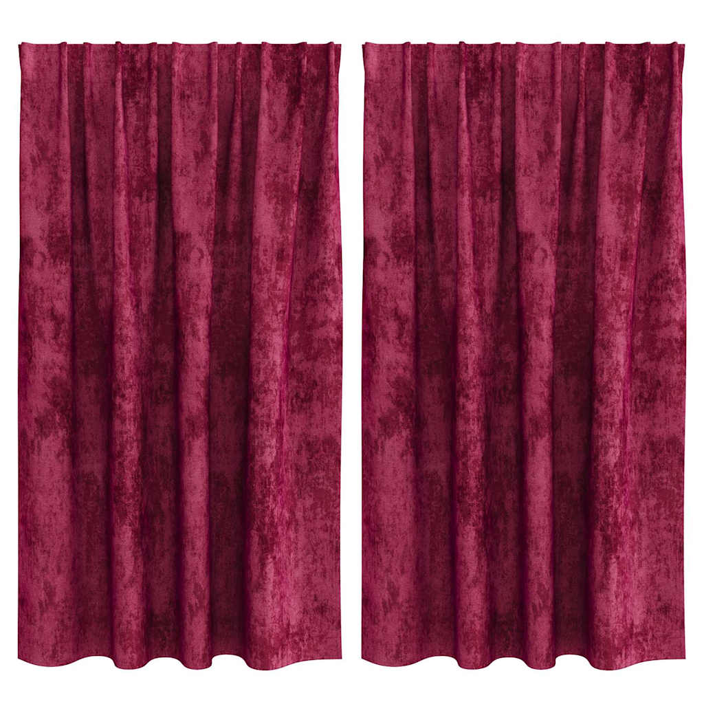 Bársonyfüggönyök függönyökkel 2 pcs bordó 140 x 140 cm Bársony