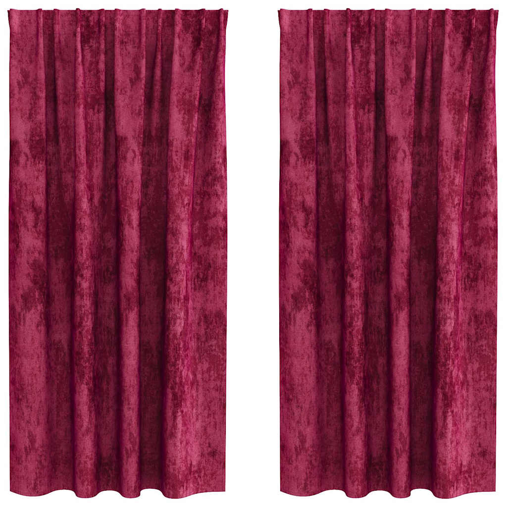 Bársonyfüggönyök függönyökkel 2 pcs bordó 175 x 140 cm Bársony