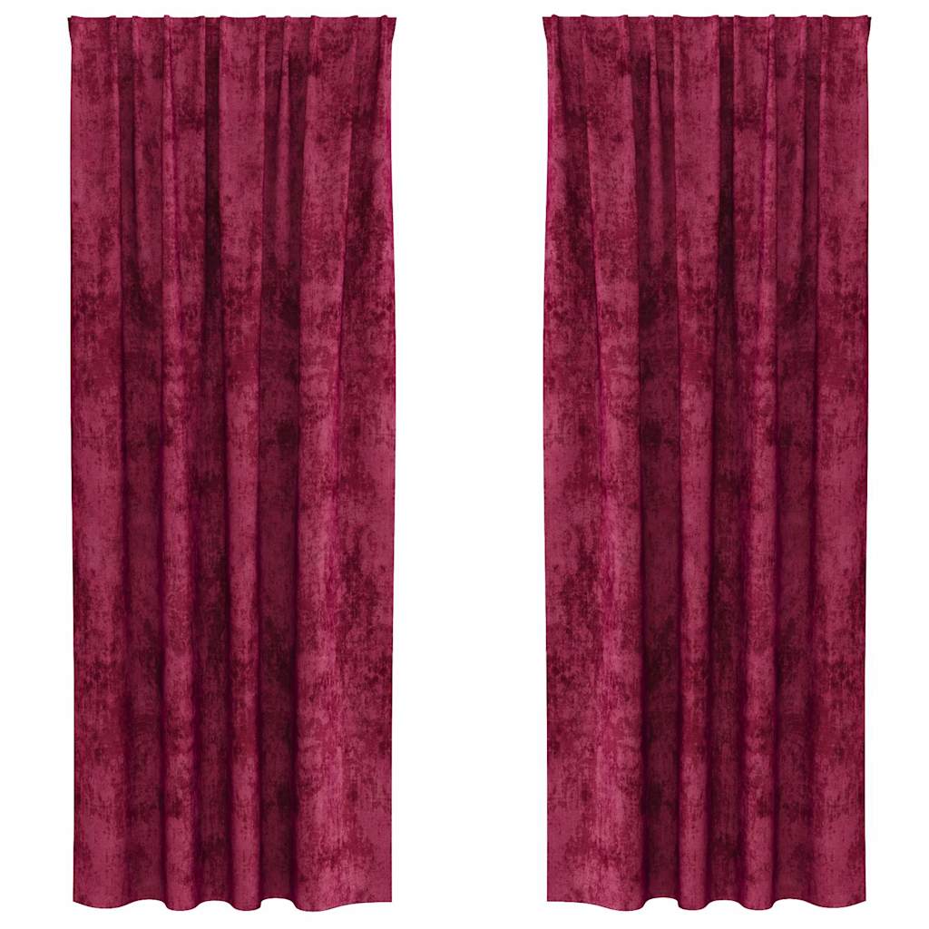 Bársonyfüggönyök függönyökkel 2 pcs bordó 225 x 140 cm Bársony