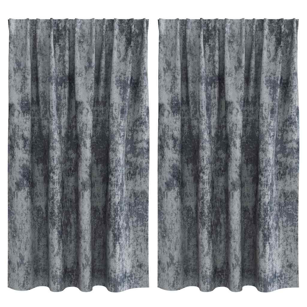 Bársonyfüggönyök 2 pcs Ezüst Szürke 140 x 140 cm Bársony