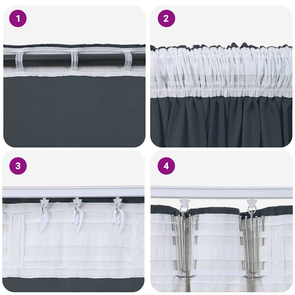 Bársonyfüggönyök 2 pcs Ezüst Szürke 175 x 140 cm Bársony