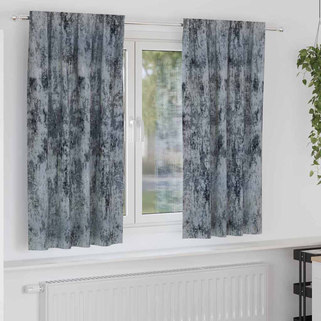 Bársonyfüggönyök 2 pcs Ezüst Szürke 175 x 140 cm Bársony