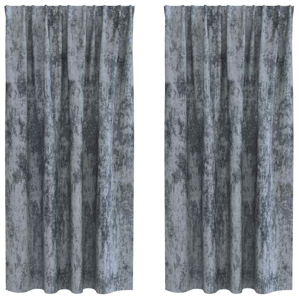 Bársonyfüggönyök 2 pcs Ezüst Szürke 175 x 140 cm Bársony