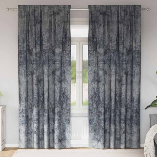 Bársonyfüggönyök 2 pcs Ezüst Szürke 225 x 140 cm Bársony