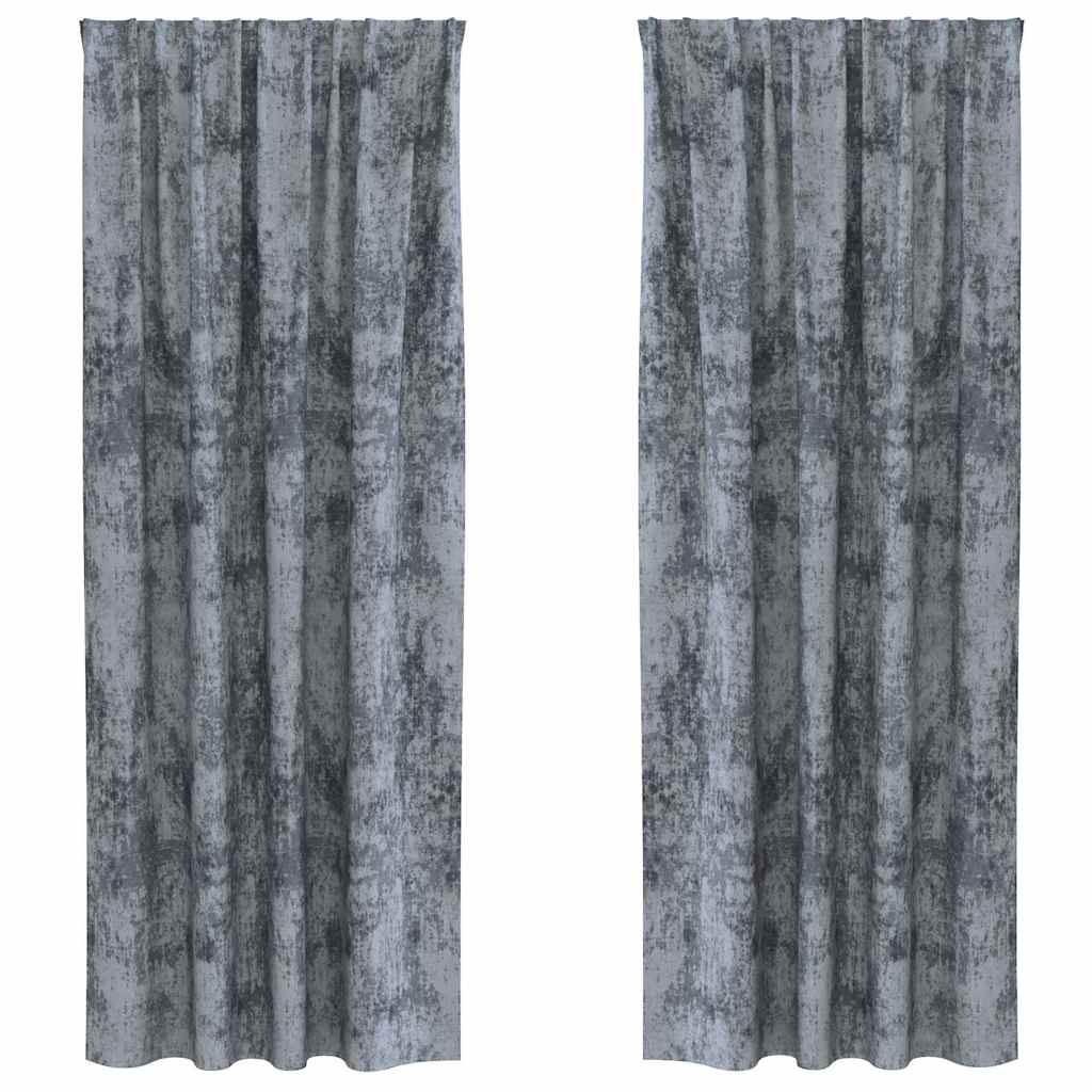 Bársonyfüggönyök 2 pcs Ezüst Szürke 245 x 140 cm Bársony