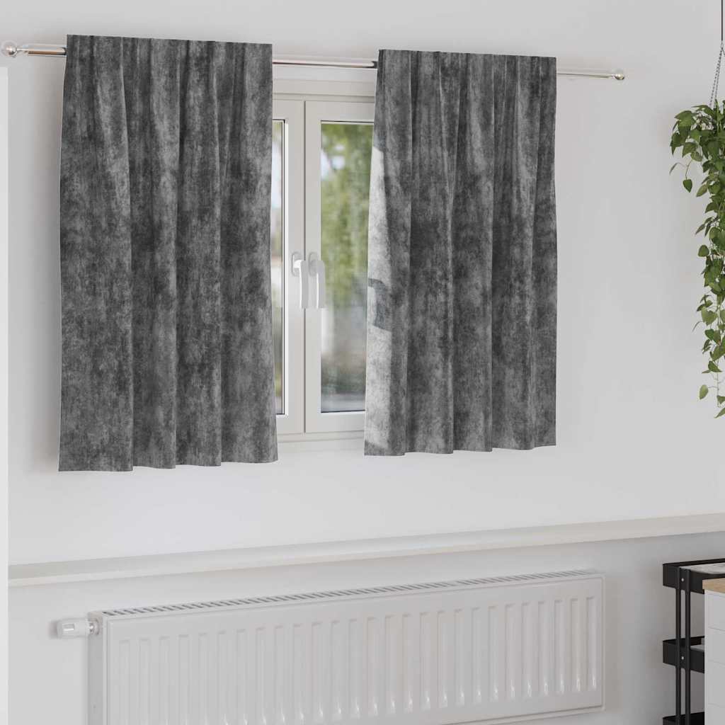 Bársonyfüggönyök függönyökkel 2 pcs Szürke 140 x 140 cm Bársony