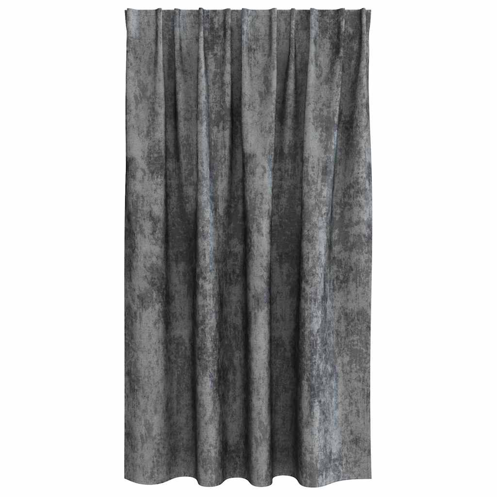 Bársonyfüggönyök függönyökkel 2 pcs Szürke 140 x 140 cm Bársony