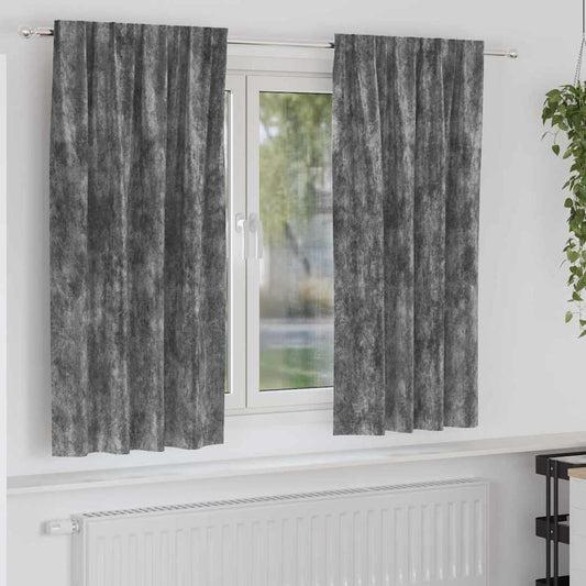 Bársonyfüggönyök függönyökkel 2 pcs Szürke 175 x 140 cm Bársony