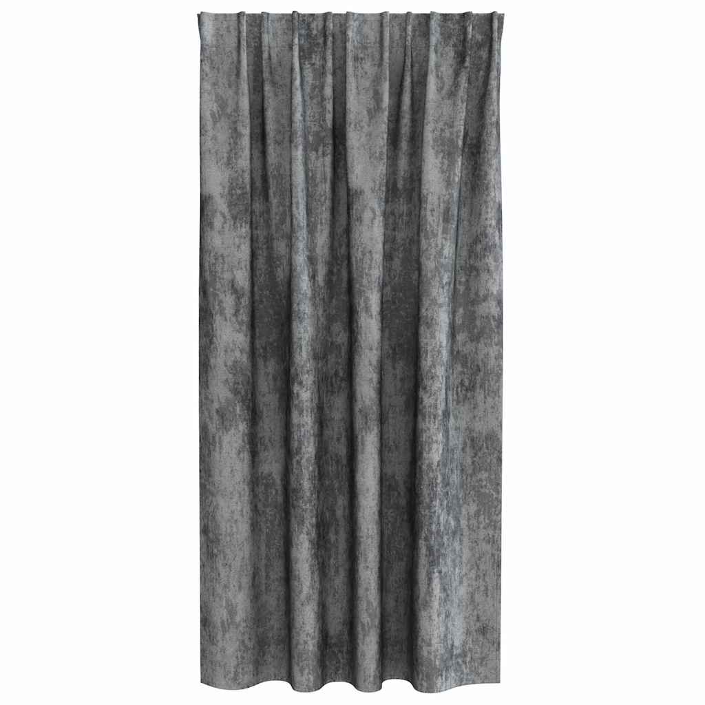 Bársonyfüggönyök függönyökkel 2 pcs Szürke 175 x 140 cm Bársony