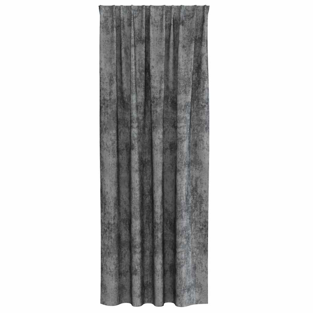 Bársonyfüggönyök függönyökkel 2 pcs Szürke 225 x 140 cm Bársony