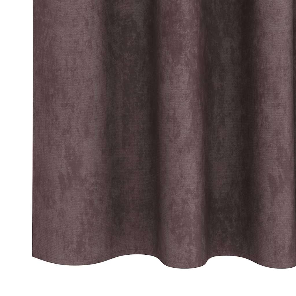 Bársonyfüggönyök függönyökkel 2 pcs Barna 140 x 140 cm Bársony